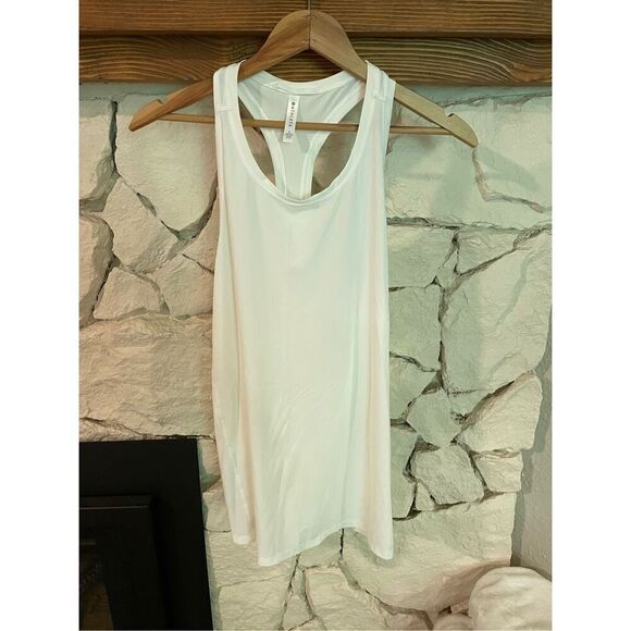 Athleta Womens White Solid Pullover Scoop Neck Racerback Tank Top Size Large - Picture 1 of 7
